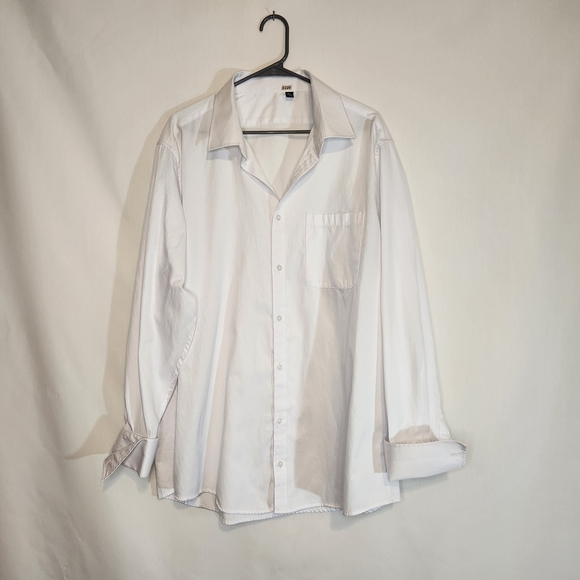 no brand Other - Men's Button Up  Dress Shirt Size 18 1/2 34/35 Uses Cuff Links Plus Size